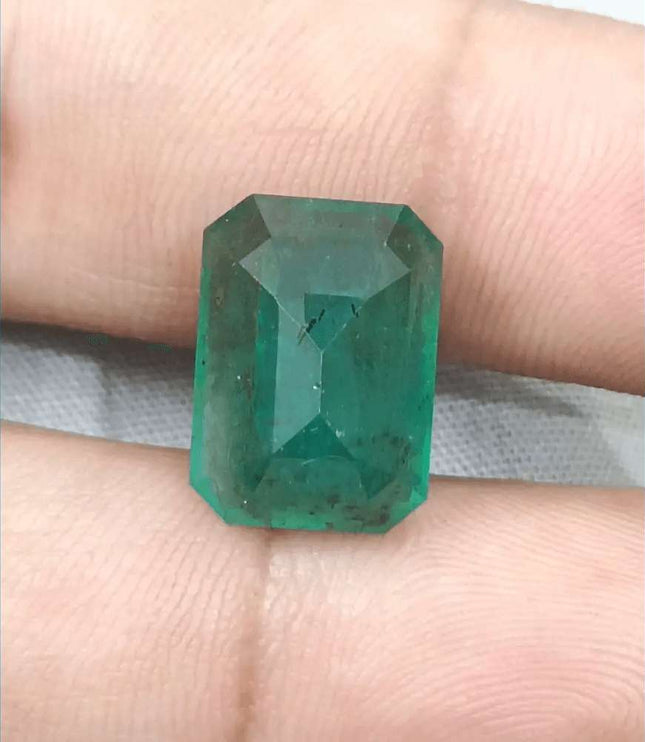 10.92ct Medium Deep Forest Green Emerald, Natural Gemstone - SMSGEMS 