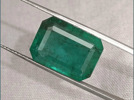 10.92ct Medium Deep Forest Green Emerald, Natural Gemstone - SMSGEMS 