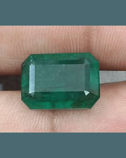 10.92ct Medium Deep Forest Green Emerald, Natural Gemstone - SMSGEMS 
