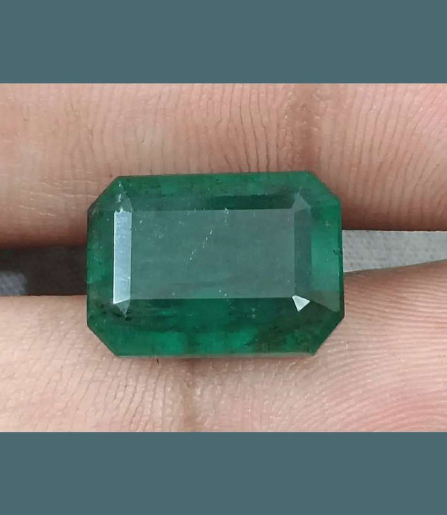 10.92ct Medium Deep Forest Green Emerald, Natural Gemstone - SMSGEMS 