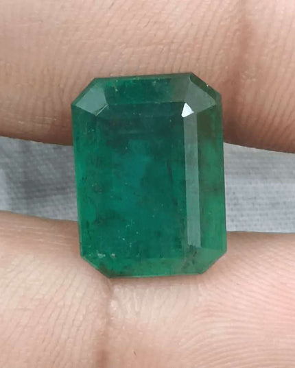 10.92ct Medium Deep Forest Green Emerald, Natural Gemstone - SMSGEMS 