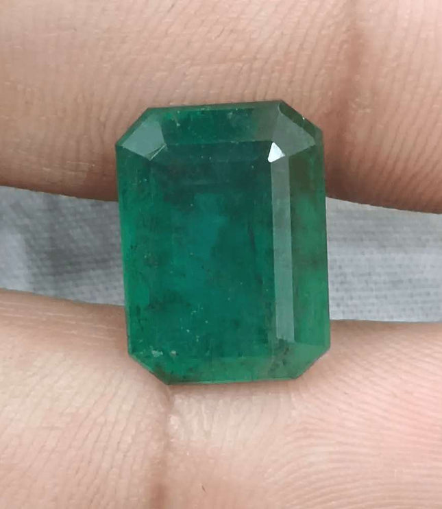 10.92ct Medium Deep Forest Green Emerald, Natural Gemstone - SMSGEMS 