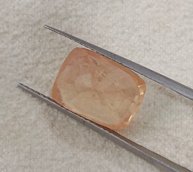 Unheated Padparadscha Sapphire 5.28ct Natural IGI Certified Cushion Cut Pinkish Orange Loose Gemstone