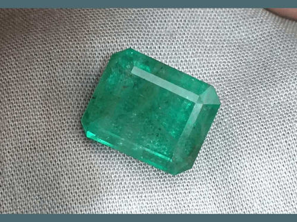 13.80ct Natural Swat Emerald Medium Light Green - SMSGEMS 