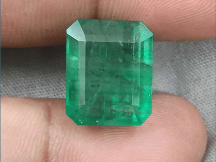 13.80ct Natural Swat Emerald Medium Light Green - SMSGEMS 