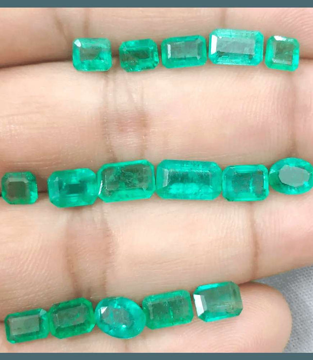 15.47ct Zambian Emerald Parcel, Natural Earth Mined Gemstones - SMSGEMS 