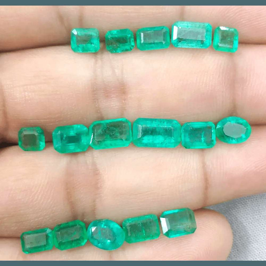 15.47ct Zambian Emerald Parcel, Natural Earth Mined Gemstones - SMSGEMS 