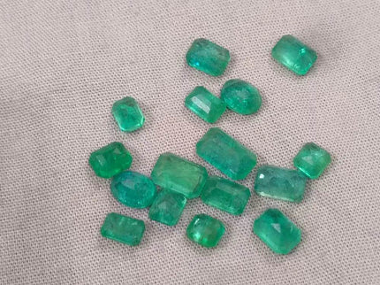 15.47ct Zambian Emerald Parcel, Natural Earth Mined Gemstones - SMSGEMS 