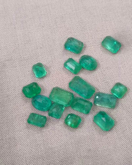 15.47ct Zambian Emerald Parcel, Natural Earth Mined Gemstones - SMSGEMS 