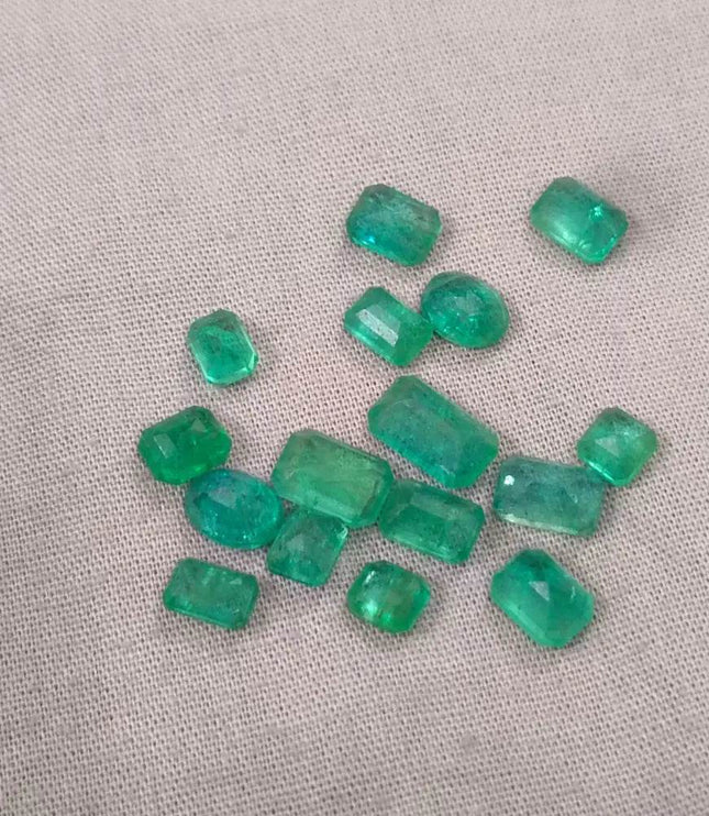 15.47ct Zambian Emerald Parcel, Natural Earth Mined Gemstones - SMSGEMS 