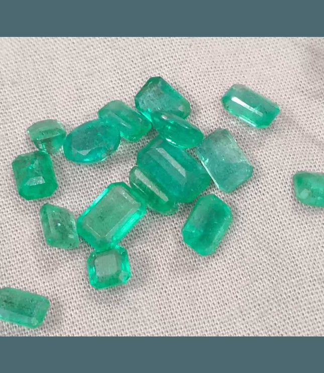 15.47ct Zambian Emerald Parcel, Natural Earth Mined Gemstones - SMSGEMS 