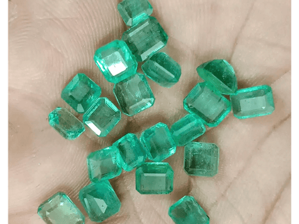 18.89ct/ 20Pcs. Emerald Cut Emerald Lot From Zambia, Natural Earth Mined Gemstone. - SMSGEMS 