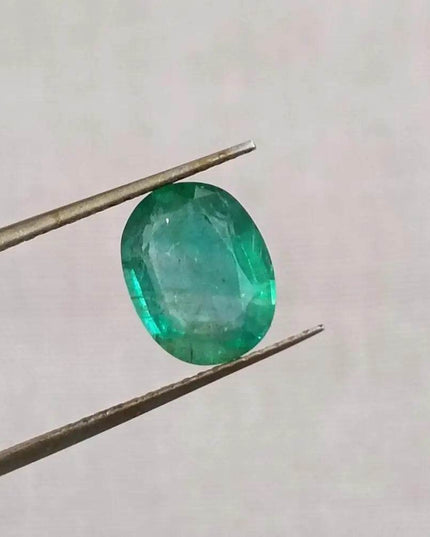 2.05ct Medium Deep Zambian Emerald , Natural Earth Mined Gemstone - SMSGEMS 