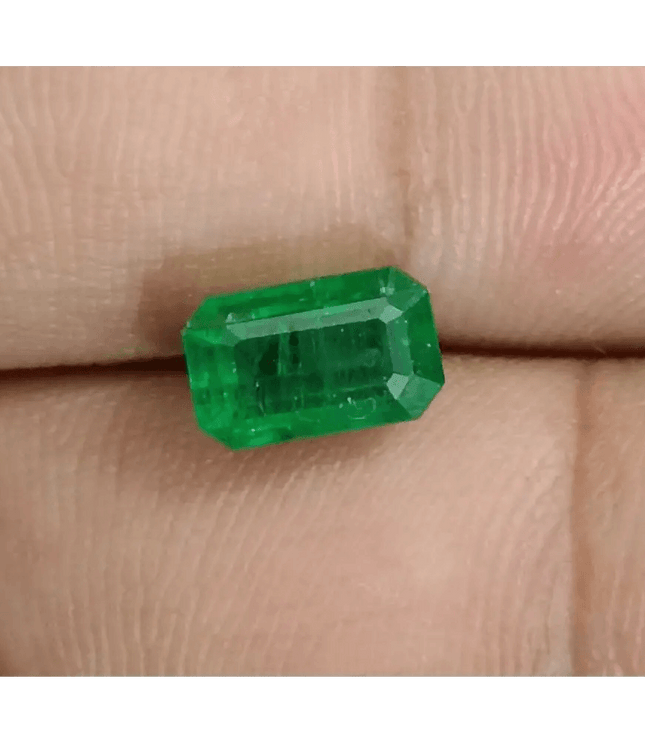 2.07ct Vivid Deep Golden Green Panjshir Emerald , 100% Natural Gem - SMSGEMS 