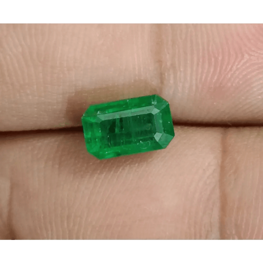 2.07ct Vivid Deep Golden Green Panjshir Emerald , 100% Natural Gem - SMSGEMS 