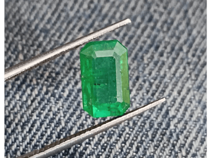 2.07ct Vivid Deep Golden Green Panjshir Emerald , 100% Natural Gem - SMSGEMS 