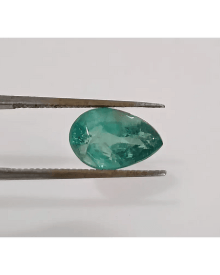 2.20ct Bluish Golden Green Zambian Emerald , Natural Earth Mined Gemstone - SMSGEMS 