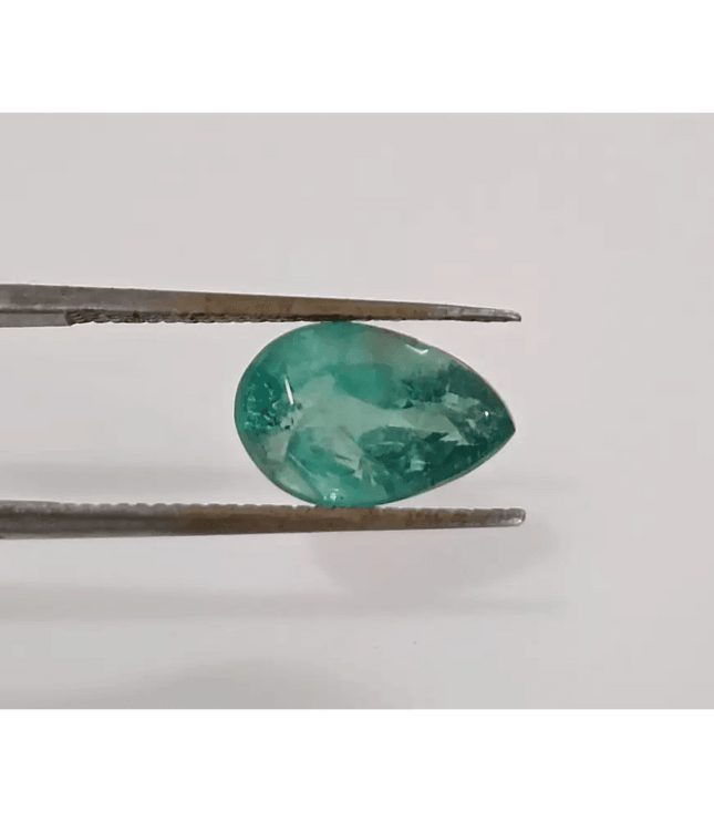 2.20ct Bluish Golden Green Zambian Emerald , Natural Earth Mined Gemstone - SMSGEMS 