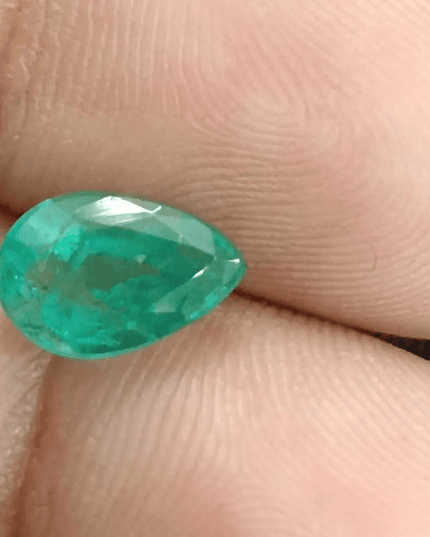 2.20ct Bluish Golden Green Zambian Emerald , Natural Earth Mined Gemstone - SMSGEMS 