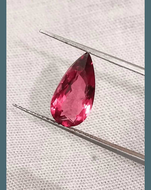 2.21ct Rubellite Tourmaline Pear Cut Pakistan certified by GSI - SMSGEMS 