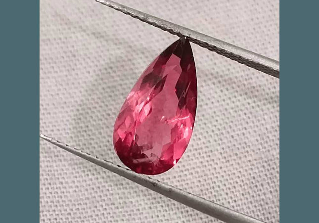 2.21ct Rubellite Tourmaline Pear Cut Pakistan certified by GSI - SMSGEMS 