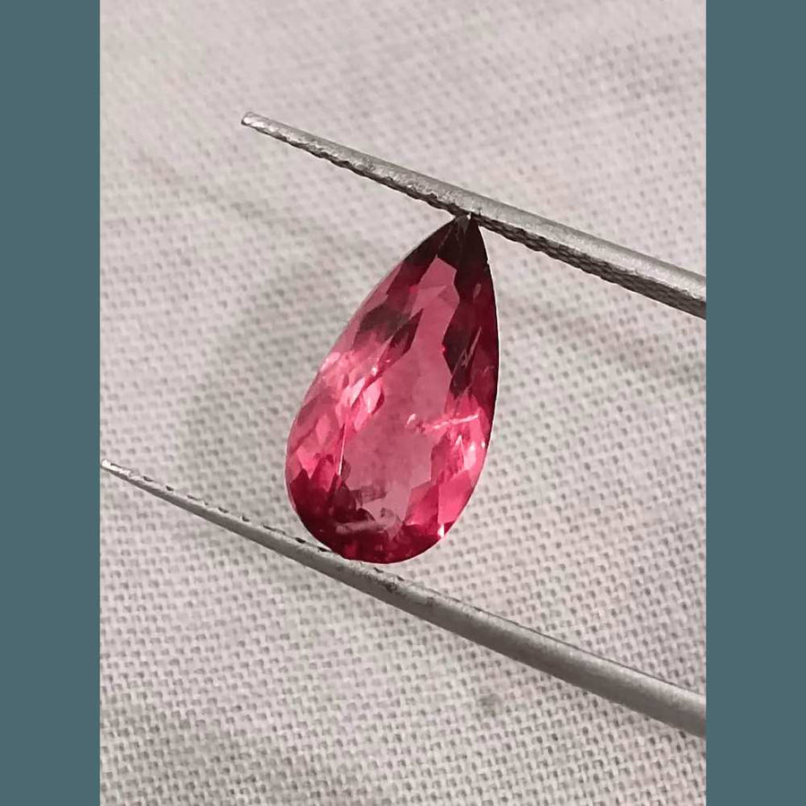 2.21ct Rubellite Tourmaline Pear Cut Pakistan certified by GSI - SMSGEMS 