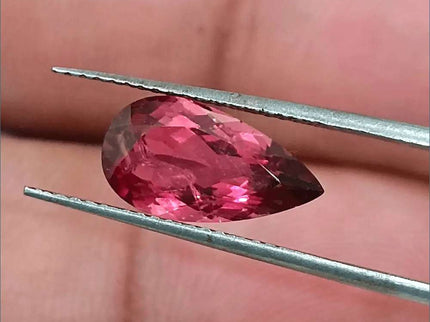 2.21ct Rubellite Tourmaline Pear Cut Pakistan certified by GSI - SMSGEMS 