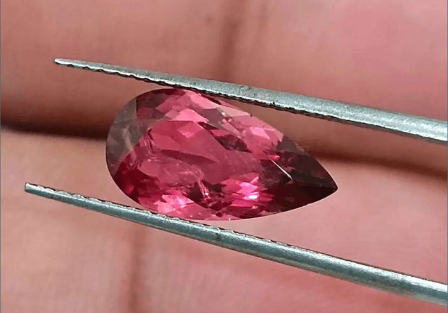 2.21ct Rubellite Tourmaline Pear Cut Pakistan certified by GSI - SMSGEMS 