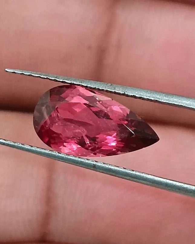 2.21ct Rubellite Tourmaline Pear Cut Pakistan certified by GSI - SMSGEMS 