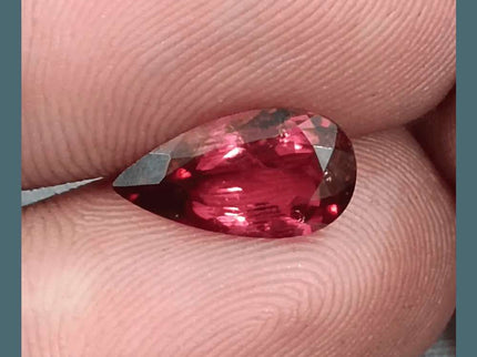 2.21ct Rubellite Tourmaline Pear Cut Pakistan certified by GSI - SMSGEMS 