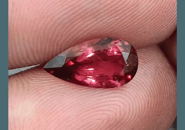 2.21ct Rubellite Tourmaline Pear Cut Pakistan certified by GSI - SMSGEMS 