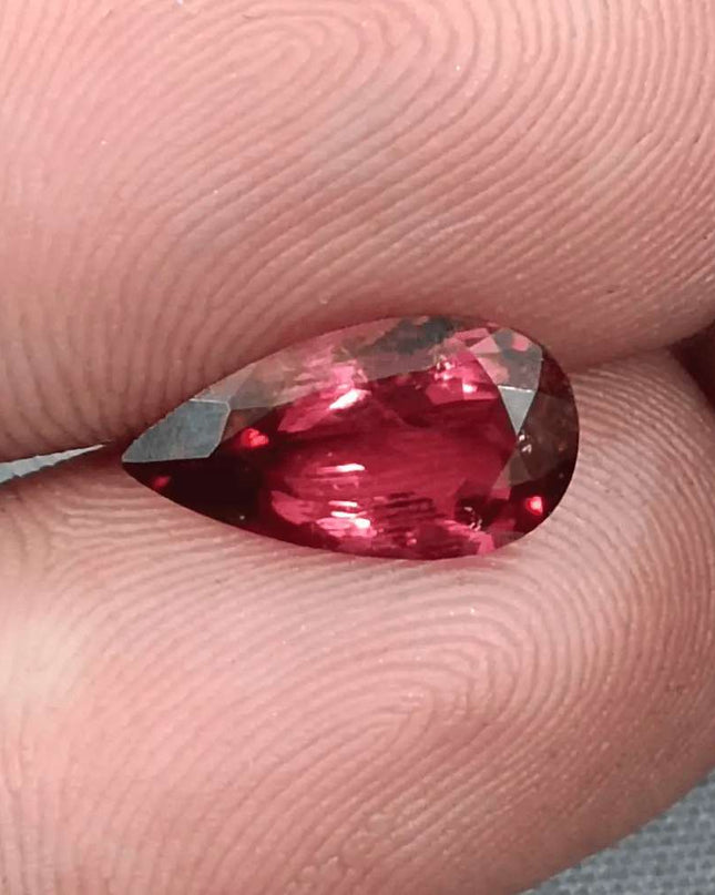 2.21ct Rubellite Tourmaline Pear Cut Pakistan certified by GSI - SMSGEMS 