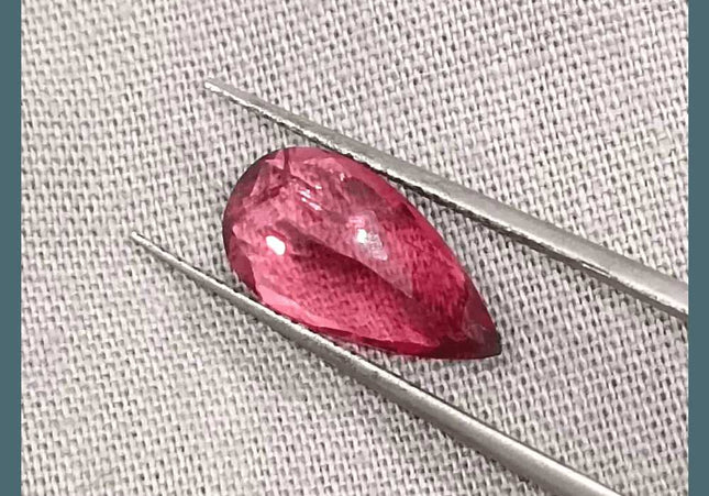2.21ct Rubellite Tourmaline Pear Cut Pakistan certified by GSI - SMSGEMS 