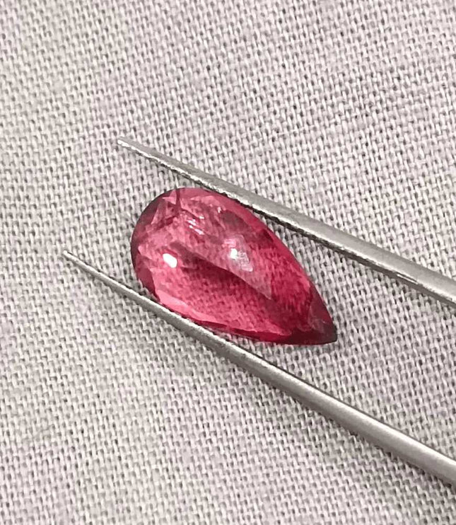 2.21ct Rubellite Tourmaline Pear Cut Pakistan certified by GSI - SMSGEMS 