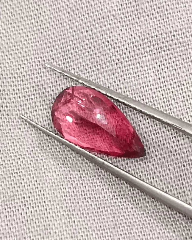 2.21ct Rubellite Tourmaline Pear Cut Pakistan certified by GSI - SMSGEMS 