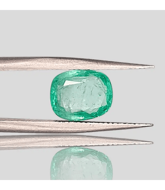 2.25ct Neon Green Cushion Cut Ethiopian Emerald, 100% Natural Earth Mined Gemstone - SMSGEMS 