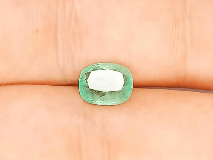2.25ct Neon Green Cushion Cut Ethiopian Emerald, 100% Natural Earth Mined Gemstone - SMSGEMS 