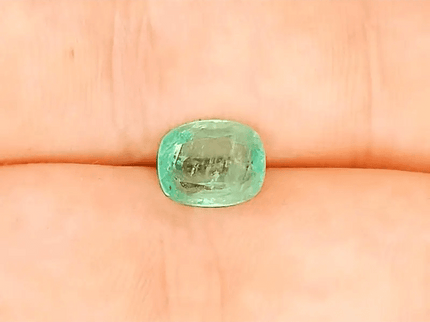2.25ct Neon Green Cushion Cut Ethiopian Emerald, 100% Natural Earth Mined Gemstone - SMSGEMS 