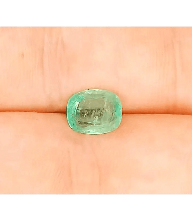 2.25ct Neon Green Cushion Cut Ethiopian Emerald, 100% Natural Earth Mined Gemstone - SMSGEMS 