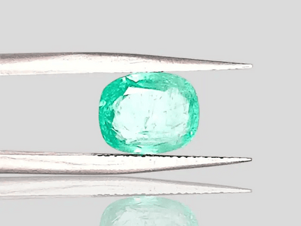 2.25ct Neon Green Cushion Cut Ethiopian Emerald, 100% Natural Earth Mined Gemstone - SMSGEMS 