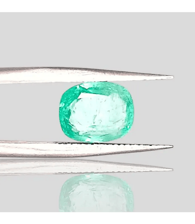 2.25ct Neon Green Cushion Cut Ethiopian Emerald, 100% Natural Earth Mined Gemstone - SMSGEMS 