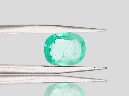 2.25ct Neon Green Cushion Cut Ethiopian Emerald, 100% Natural Earth Mined Gemstone - SMSGEMS 