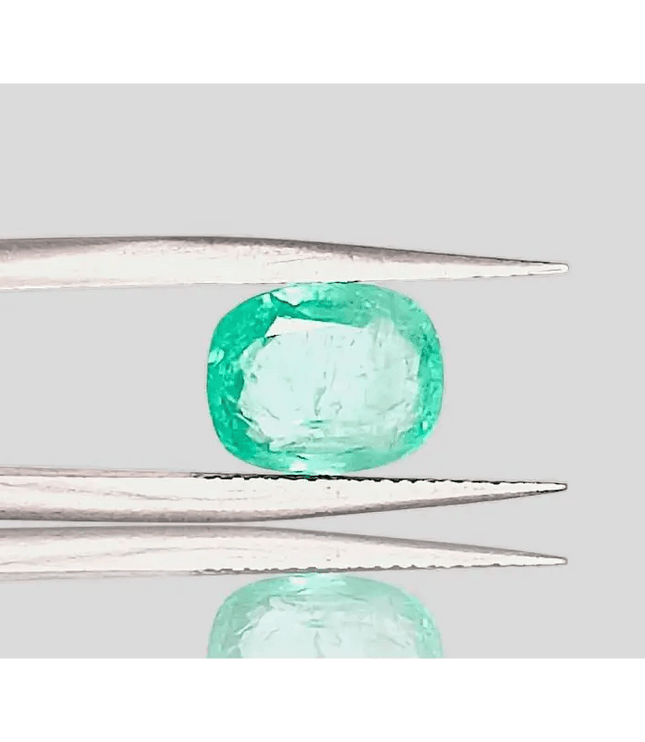 2.25ct Neon Green Cushion Cut Ethiopian Emerald, 100% Natural Earth Mined Gemstone - SMSGEMS 