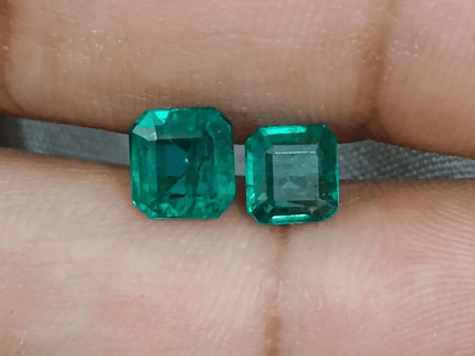 2.27ct/ 2 pcs Quality Zambian Emeralds , 100% Natural Earth Mined Gemstones. - SMSGEMS 