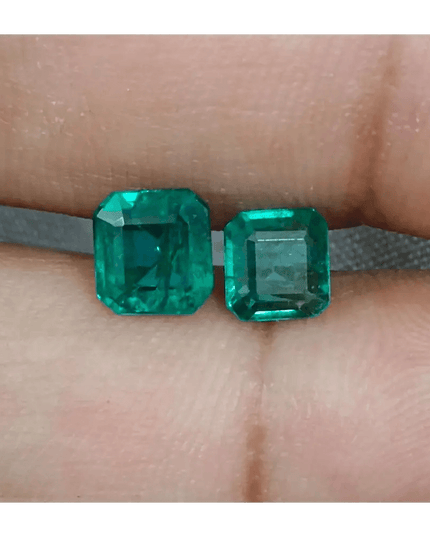 2.27ct/ 2 pcs Quality Zambian Emeralds , 100% Natural Earth Mined Gemstones. - SMSGEMS 