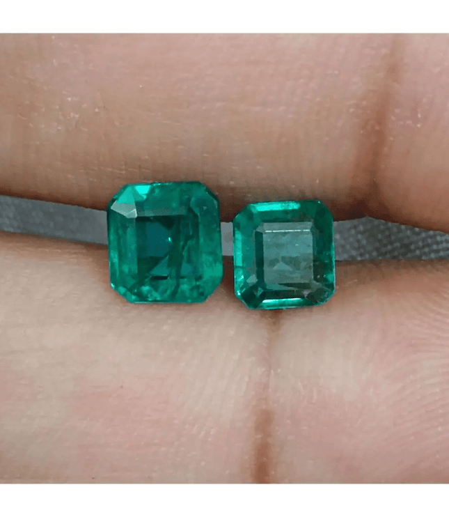 2.27ct/ 2 pcs Quality Zambian Emeralds , 100% Natural Earth Mined Gemstones. - SMSGEMS 
