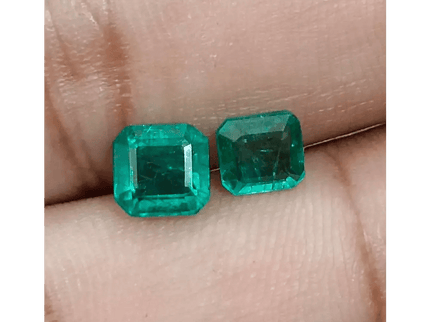 2.27ct/ 2 pcs Quality Zambian Emeralds , 100% Natural Earth Mined Gemstones. - SMSGEMS 