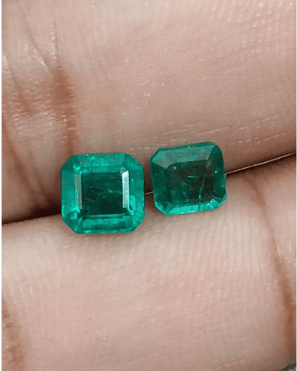 2.27ct/ 2 pcs Quality Zambian Emeralds , 100% Natural Earth Mined Gemstones. - SMSGEMS 