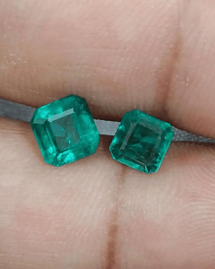 2.27ct/ 2 pcs Quality Zambian Emeralds , 100% Natural Earth Mined Gemstones. - SMSGEMS 