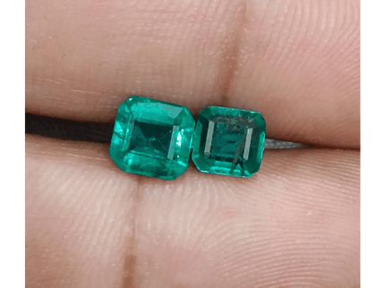 2.27ct/ 2 pcs Quality Zambian Emeralds , 100% Natural Earth Mined Gemstones. - SMSGEMS 